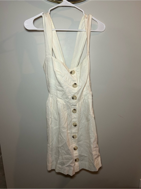 Free People Dresses & Skirts - Free People Cream Button-Front Mini Sundress
